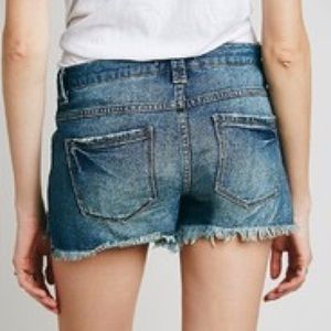 Free People denim cut off shorts in summer sky